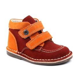 Ghete usoare , pentru copii , cu talpa cusuta 1566-MARO/PORTOCALIU, Culoare (12): Maro, Portocaliu, Marime (12): 20 - - Roveli