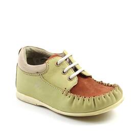 Pantofi usori pentru copii , din piele naturala 370-VERDE/CARAMIZIU/X, Marime (12): 24 - - Roveli