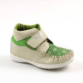 Ghete usoare pentru copii , din piele naturala  2907-BEJ/VERDE/1, Culoare (12): Bej, Verde, Marime (12): 26 - - Roveli