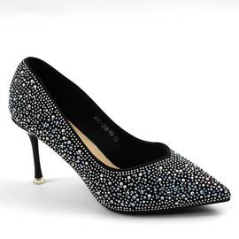 ​Pantofi eleganti , de dama , decorati cu pietre stralucitoare MOL-258-98-BLACK, Culoare (12): Negru, Multicolor, Marime (12): 41 - - Roveli