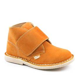 Ghete usoare , pentru copii , din piele naturala intoarsa , cu talpa cusuta 446-MUSTAR, Marime (12): 25 - - Roveli