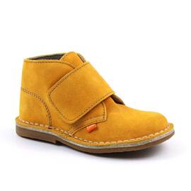 Ghete usoare , pentru copii , din piele naturala intoarsa , cu talpa cusuta 446-PORTOCALIU/1, Culoare (12): Portocaliu, Marime (12): 25 - - Roveli