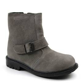 Bocanci captusiti pentru copii , din piele naturala 2752-GRI.INCHIS/X, Culoare (12): Gri inchis, Marime (12): 30 - - Roveli