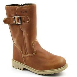 Cizme captusite , pentru copii , din piele naturala , cu catarama 3101-BEJ/3, Culoare (12): Maro, Marime (12): 31 - - Roveli