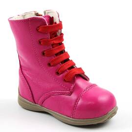 Ghete inalte , captusite , din piele naturala PRIMII PASI 3261-FUCSIA, Culoare (12): Fucsia, Marime (12): 21 - - Roveli