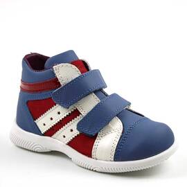 Ghete sport pentru copii , din piele naturala 3237-BLEU/ROSU, Culoare (12): Bleu, Marime (12): 25 - - Roveli