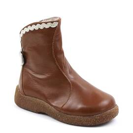 Cizme  pentru copii , din piele naturala cu bordura dantelata  1134-MARO, Culoare (12): Maro, Marime (12): 25 - - Roveli