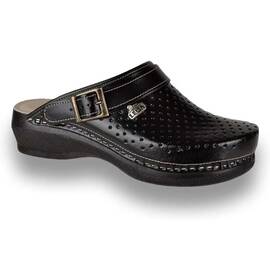 Saboti medicali, unisex, din piele perforata, negru, Leon PU101, Marime (217): 36 - - Roveli