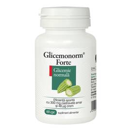 Glicemonorm Forte cu extract de castravete amar comprimate 60 Cpr Dacia Plant - - Roveli