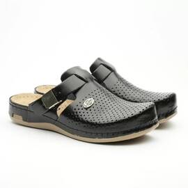 Saboti medicali, de dama, din piele, negru, Leon 950 - - Roveli