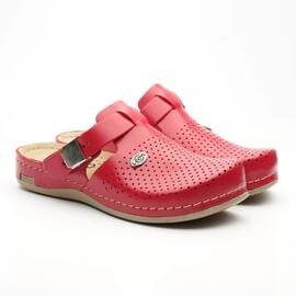 Saboti medicali, de dama, din piele, rosu, Leon 950 - - Roveli