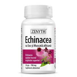 Echinacea cu Soc și Mușcată Africană 700 mg – 30 capsule – Zenyth - - Roveli