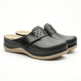 Saboti medicali, de dama, din piele, negru, Leon 902 - - Roveli