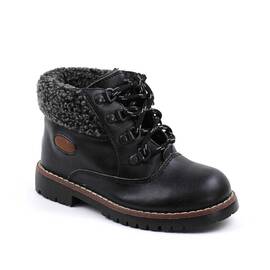 Ghete imblanite  pentru copii , din piele naturala  813-NEGRU/B - - Roveli