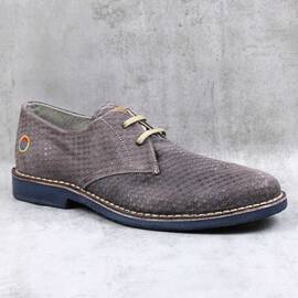 Pantofi cu talpa cusuta, pentru barbati , din piele naturala 3096-GRI/P - - Roveli