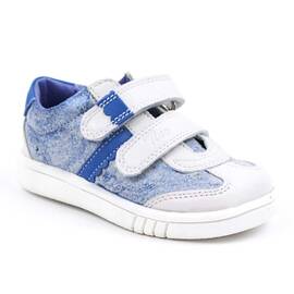 Pantofi sport , pentru copii , din piele naturala , PRIMII PASI  1839-BLEU/ALB/X, Marime (12): 20 - - Roveli