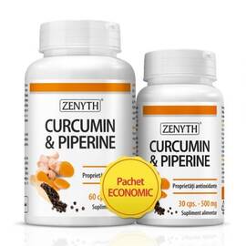 Pachet Curcumin si Piperine, 60 + 30 capsule, Zenyth - - Roveli
