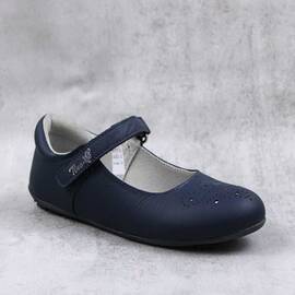 Balerini usori , de copii  , din piele naturala 1862-P/BLEUMARIN, Marime (12): 30 - - Roveli