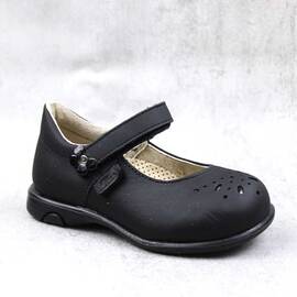 Pantofi usori , de copii , cu perforatii , din piele naturala 1862-M/NEGRU, Marime (12): 29 - - Roveli