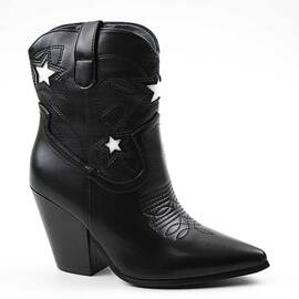 ​Ghete de dama , country style , cu stelute albe D8213-BLACK, Marime (12): 40* - - Roveli