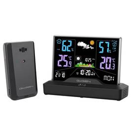 Statie meteo interior-exterior GoGEN ME2000, prognoza animata, LCD color, senzor temperatura, negru - - Roveli