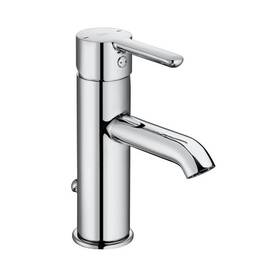 Baterie baie pentru lavoar, material alama, design modern, montaj stativ, monocomanda, inaltimea 15.7 cm, finisaj cromat, ventil inclus - - Roveli