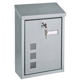 Cutie postala DacEnergy©, realizata din otel inoxidabil, inchidere cilindrica cu cheie, 32.5 x 22 x 10 cm, gri - - Roveli