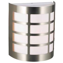 Aplica pentru exterior Rabalux, structura metalica, dispersor din plastic, dulie E27, 11W, IP44, satin crom si alb - - Roveli