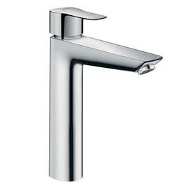 Baterie baie pentru lavoar, material alama, maner plin, tehnologia EcoSmart, inaltimea 25.5 cm, montaj stativ, monocomanda, finisaj cromat - - Roveli