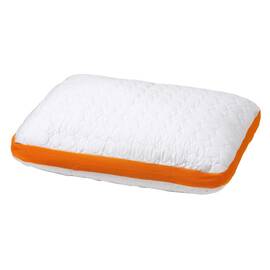 Perna DacEnergy©, realizata din microfibra, umplutura cu fibra siliconizata, invelis matlasat din material usor, alb si portocaliu, 50 x 70 cm - - Roveli