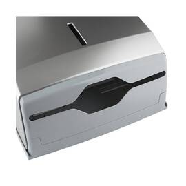 Dispenser prosoape hartie Z DacEnergy©, realizat din ABS, fanta pentru vizualizarea prosoapelor ramase, 600 buc, argintiu - - Roveli