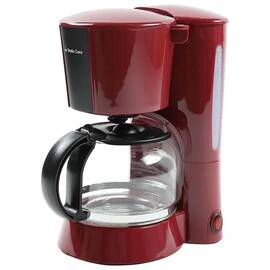 Cafetiera, 900 W, 1.25 l, capacitate 10 cesti, functie de mentinere la cald, anti-picurare, oprire automata, rosu si negru - - Roveli