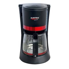 ​Cafetiera, putere 680 W, 1.2 l, capacitate 10 cesti, functie antipicurare, buton pornit/oprit, negru si rosu - - Roveli