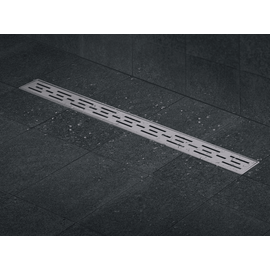 Rigola pentru dus DacEnergy©, realizata din otel inoxidbil, adancimea 52mm, picioruse detasabile, model cu lini, 80 cm - - Roveli
