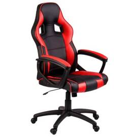 Scaun gaming DacEnergy©, baza larga, stabila, roti de cauciuc, mecanism TILT, cu tetiera, spatar ergonomic, lift cu gaz, negru si rosu - - Roveli