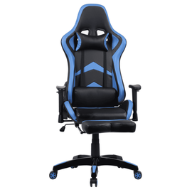 Scaun gaming DacEnergy©, rotativ, regabil pe inaltime, rotatie 360°, tapitat din PVC, culoare negru/albastru - - Roveli