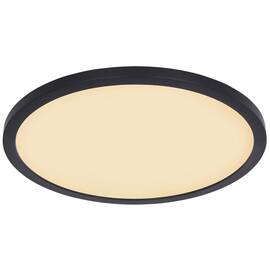 Plafoniera LED Globo, din plastic, pentru interior, 24W, 2300lm, lumina calda, functie memorie, 3 nivele, negru si opal - - Roveli