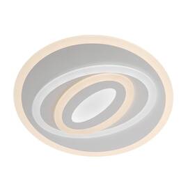 Plafoniera LED Smarter, structura metalica, dispersor din acril satinat, 67W, 6048lm, lumina calda/rece, telecomanda, dimabila, alb mat - - Roveli