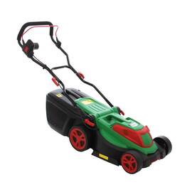 Masina de tuns iarba, electrica, motor puternic de 1600 W, maner central, 6 inaltimi de taiere cuprinse intre 2.5 si 7.5 cm, roti de deplasare, functia de maruntire iarba, 45 l - - Roveli