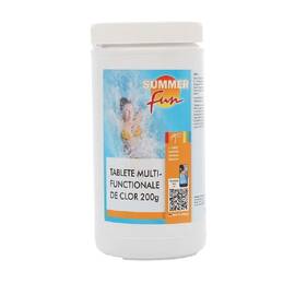Clor multifunctional tablete de 200 grame Summer Fun, pentru clorulare lenta, pentru apa piscina, 1 kg - - Roveli