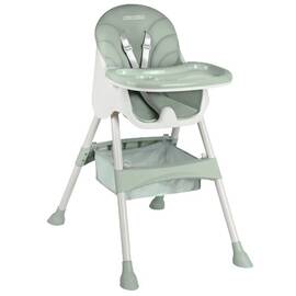 Scaun de masa bebe, 3in1, centura de siguranta in 5 puncte, picioare antiderapante, tava detasabila, pliabil, cos depozitare, verde - - Roveli