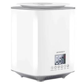 ​Umidificator de aer, functia de ionizare a aerului, de aromaterapie, ceata rece, oprire automata, rezervor 2,6 l, 250 ml/h, temporizator, higrostat si higrometru incorporabil, alb - - Roveli