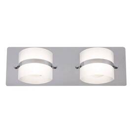 Aplica LED pentru baie Rabalux, structura cromata si doua dispersoare din plastic, 2 x 5W, IP44, 330 x 115 x 75 mm, alba - - Roveli
