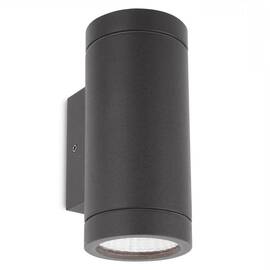​Aplica pentru exterior Smarter, realizat din aluminiu, cu LED-uri COB, 2 x 3W , flux luminos de 2 x 288 lumeni, lumina calda, gri inchis - - Roveli