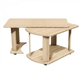 Masuta de living DacEnergy©, material PAL melaminat, rotativa, extensibila, dreptunghiulara, stejar sonoma, 95 x 50 x 50 cm, 1C - - Roveli