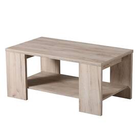 Masuta cafea DacEnergy©, material PAL melaminat, design simplu, doua blaturi, forma dreptunghiulara, finisaj stejar gri, dimensiuni  90.5 x 50.5 x 41.5 cm, 1C - - Roveli