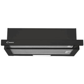 Hota incorporabila telescopica Candy CBT625/2B, Capacitate de absorbtie 332m3/h, 2 trepte de viteza, Iluminare LED, 2 filtre, Clasa B, 60 cm, Negru - - Roveli
