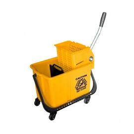 ​Galeata profesionala DacEnergy©, confectionata din plastic durabil, separator de apa curata si murdara, presa de stors, 20 l, cu roti, galbena - - Roveli