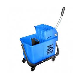 ​Galeata profesionala DacEnergy©, confectionata din plastic durabil, separator de apa curata si murdara, presa de stors, 20 l, cu roti, albastru - - Roveli