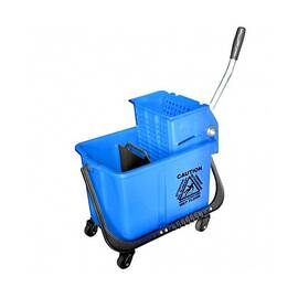 ​Galeata profesionala DacEnergy©, confectionata din plastic durabil, separator de apa curata si murdara, presa de stors, 20 l, cu roti, albastru - - Roveli